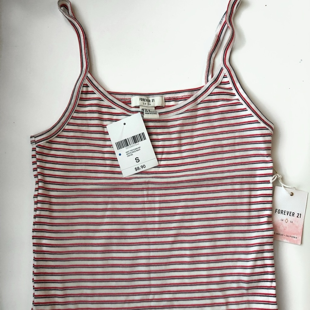 Red, white and blue strip tank top